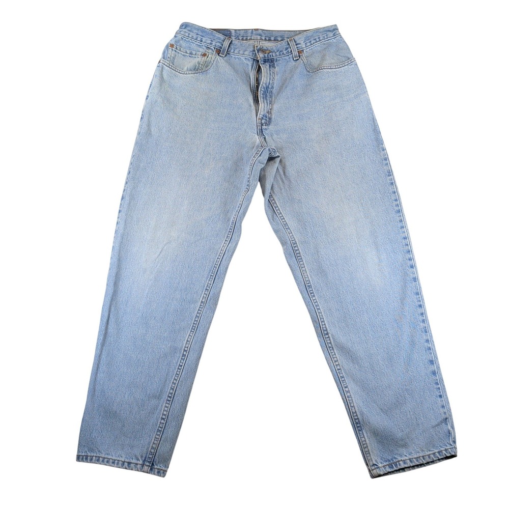 Levis 560 Comfort Fit Tapered Leg Jeans Light Wash Blue 34x30 Mens Vintage 90s